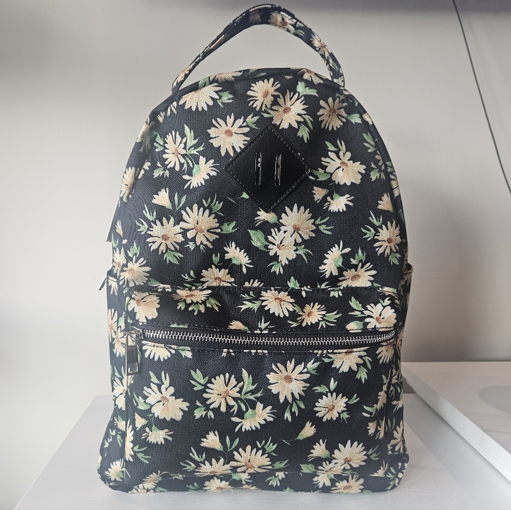 No Boundaries Black Floral Backpack